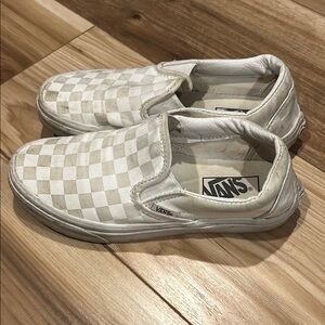 Vans Men's White Checkered Slip-On Shoes